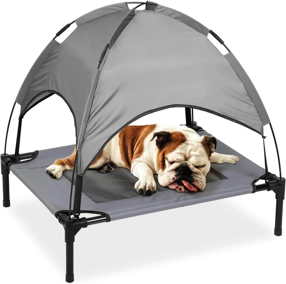 Elevated Dog Cot with Canopy for Outdoors Elevated Dog Cot with Canopy for Outdoors