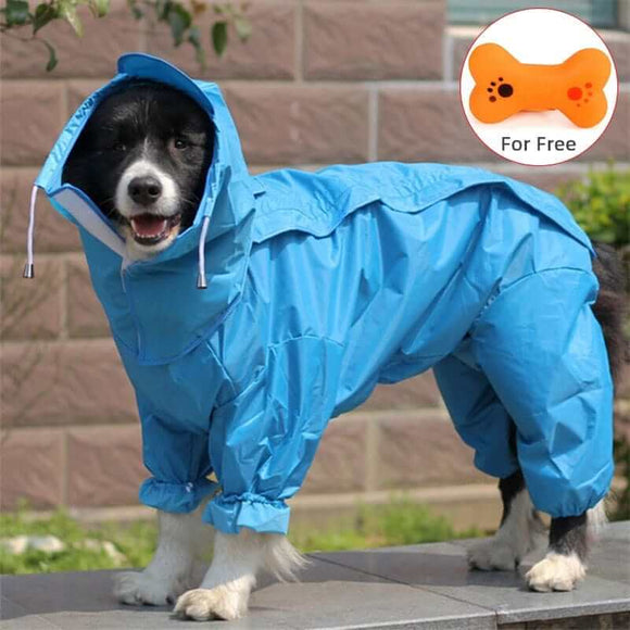 Large Pet Dog Raincoat-Waterproof Rain Clothes Jumpsuit For Small Dogs