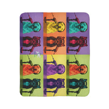 Goldie & Frenchie Sherpa Fleece Blanket — Warhol Inspired Pop Art