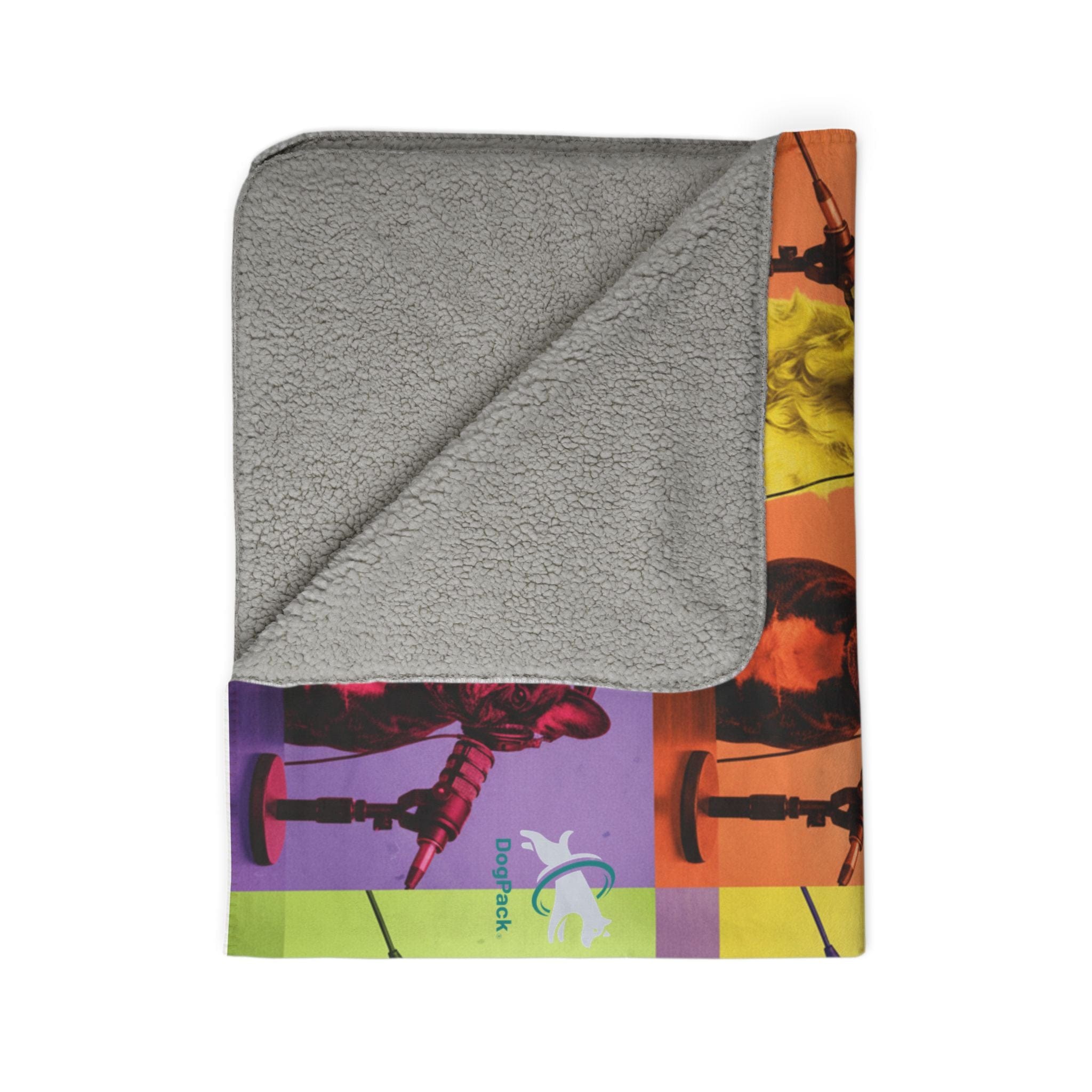 Goldie & Frenchie Sherpa Fleece Blanket — Warhol Inspired Pop Art