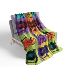 Goldie & Frenchie Sherpa Fleece Blanket — Warhol Inspired Pop Art