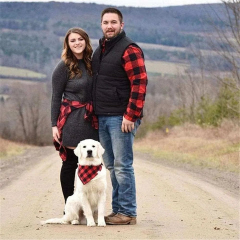 Personalized Plaid Dog Bandana