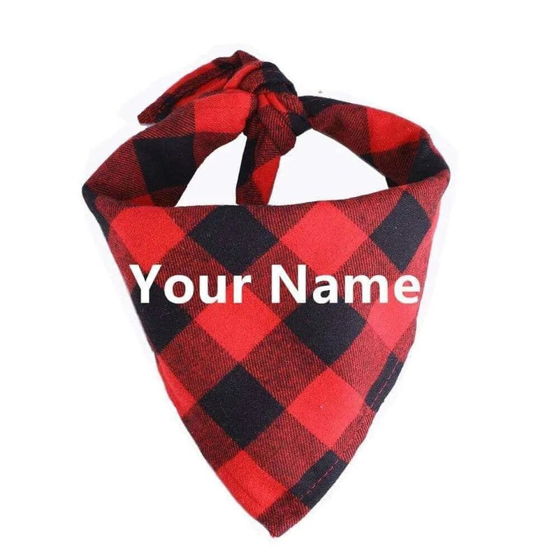 Personalized Plaid Dog Bandana