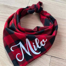 Personalized Plaid Dog Bandana