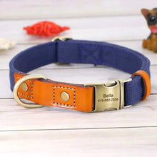 Personalized Laser Engraved Genuine Leather Dog Collar