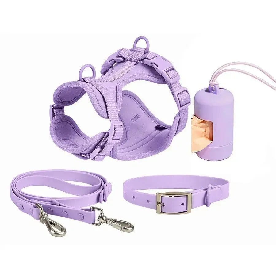 PVC Dog Collar, Harness & Leash Set — Adjustable Reflective Set for Dogs | Hotdiggidydog®