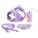 PVC Adjustable Dog Collar Harness Leash Sets