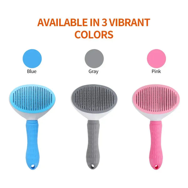 Self-Cleaning Pet Grooming Slicker Brush For Cats & Dogs