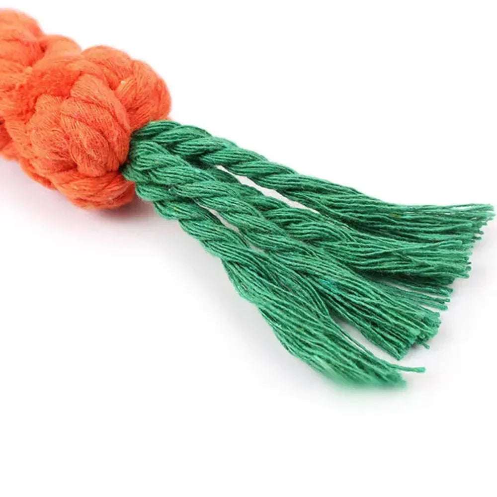 1Pcs Carrot Dog Bite Rope Pet Dog Toys Safe Durable Braided