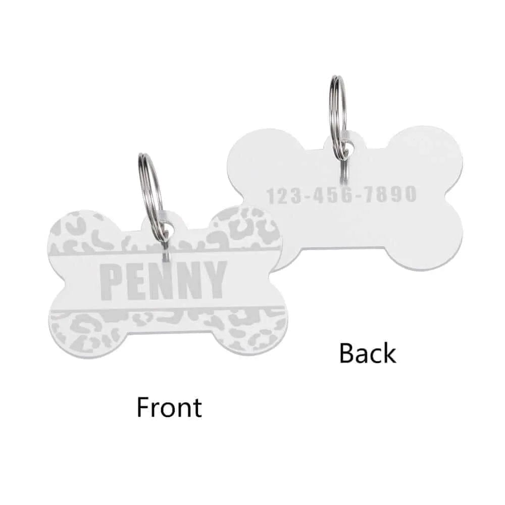 Personalized Double Sided Engraved Dog Bone Tag