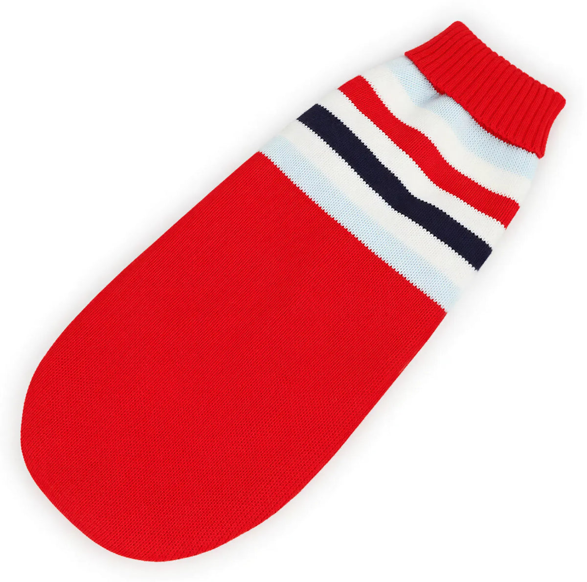 Christmas Dog Sweater – Reindeer & Stripe Turtleneck