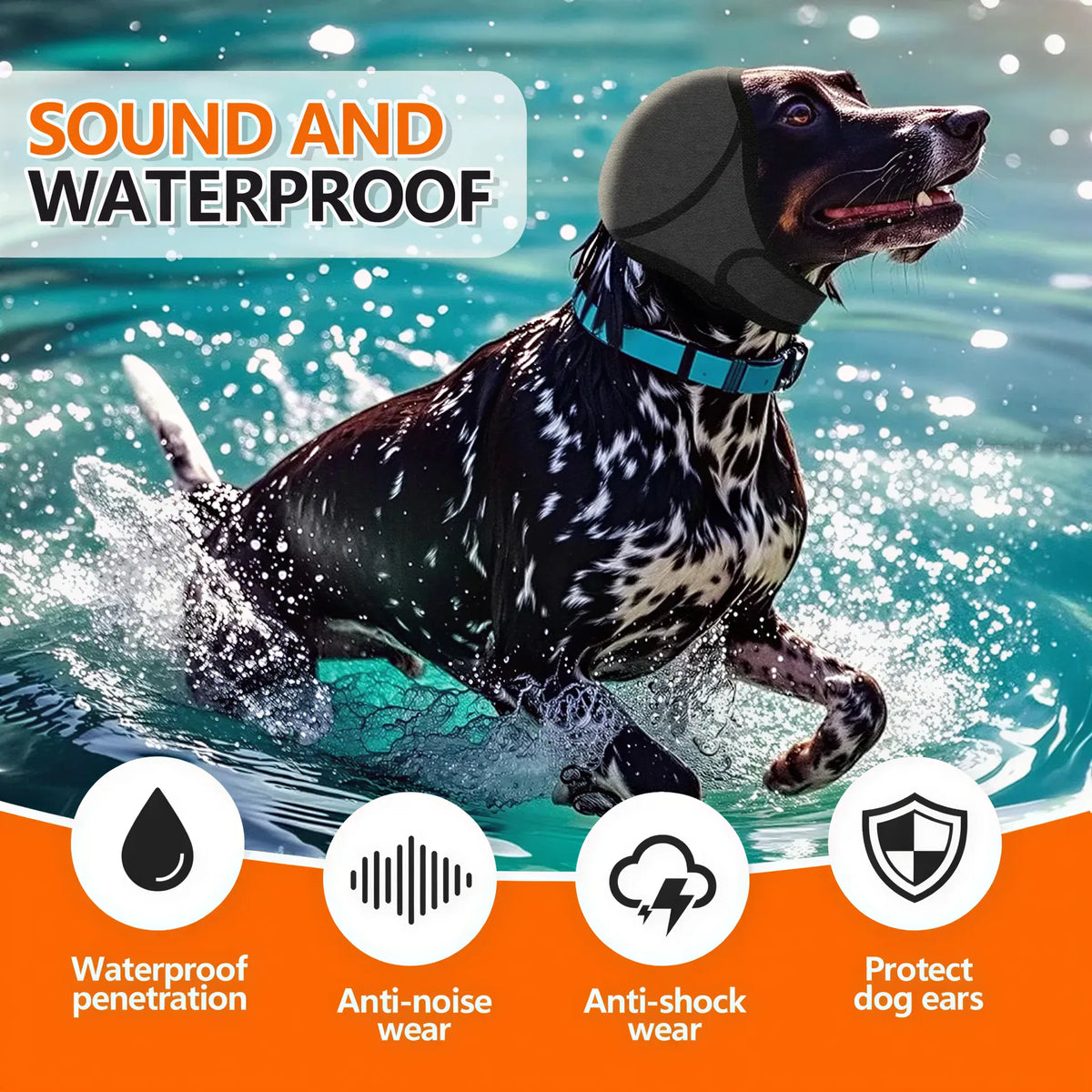 Dog Ear Wrap for Grooming – Adjustable Grey Hood