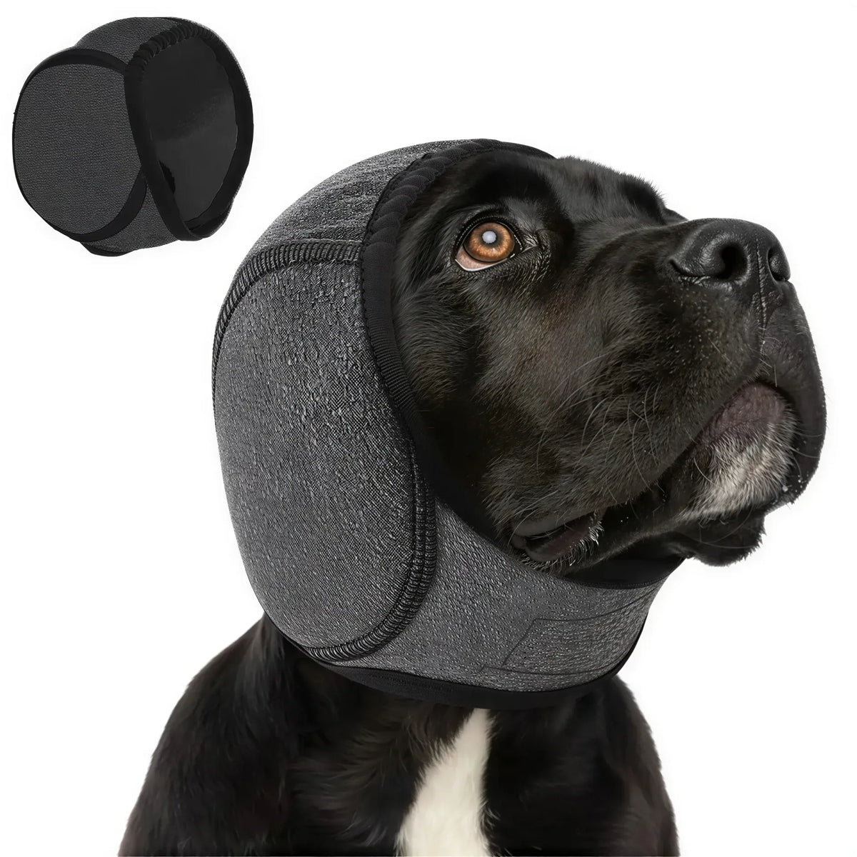 Dog Ear Wrap for Grooming – Adjustable Grey Hood
