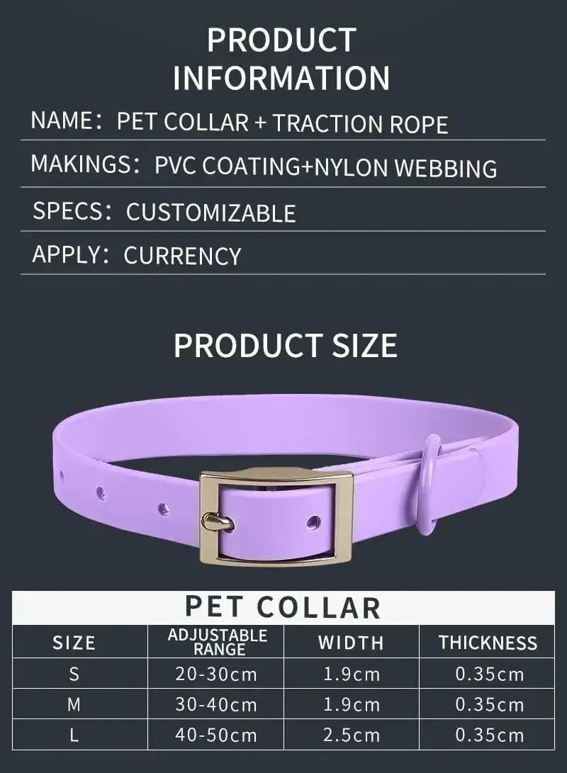 PVC Adjustable Dog Collar Harness Leash Sets