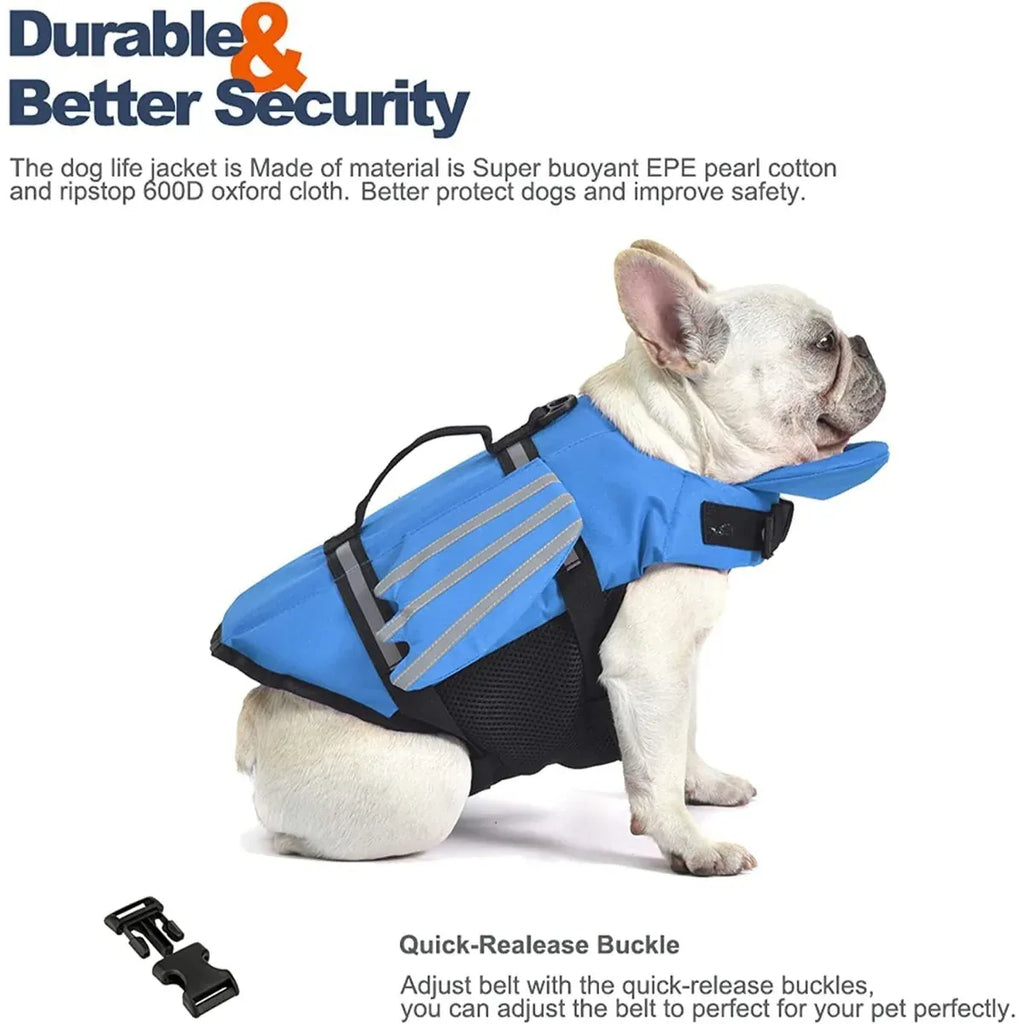 Dog Life Jacket with Chin Float – Reflective Safety Swim Vest for Dogs