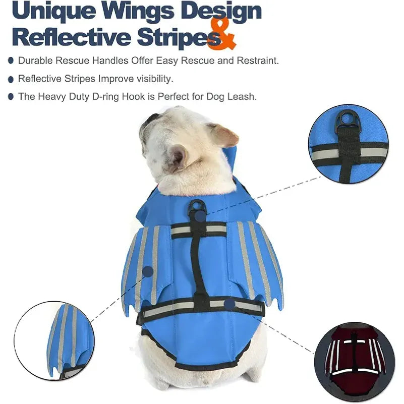 Dog Life Jacket with Chin Float – Reflective Safety Swim Vest for Dogs
