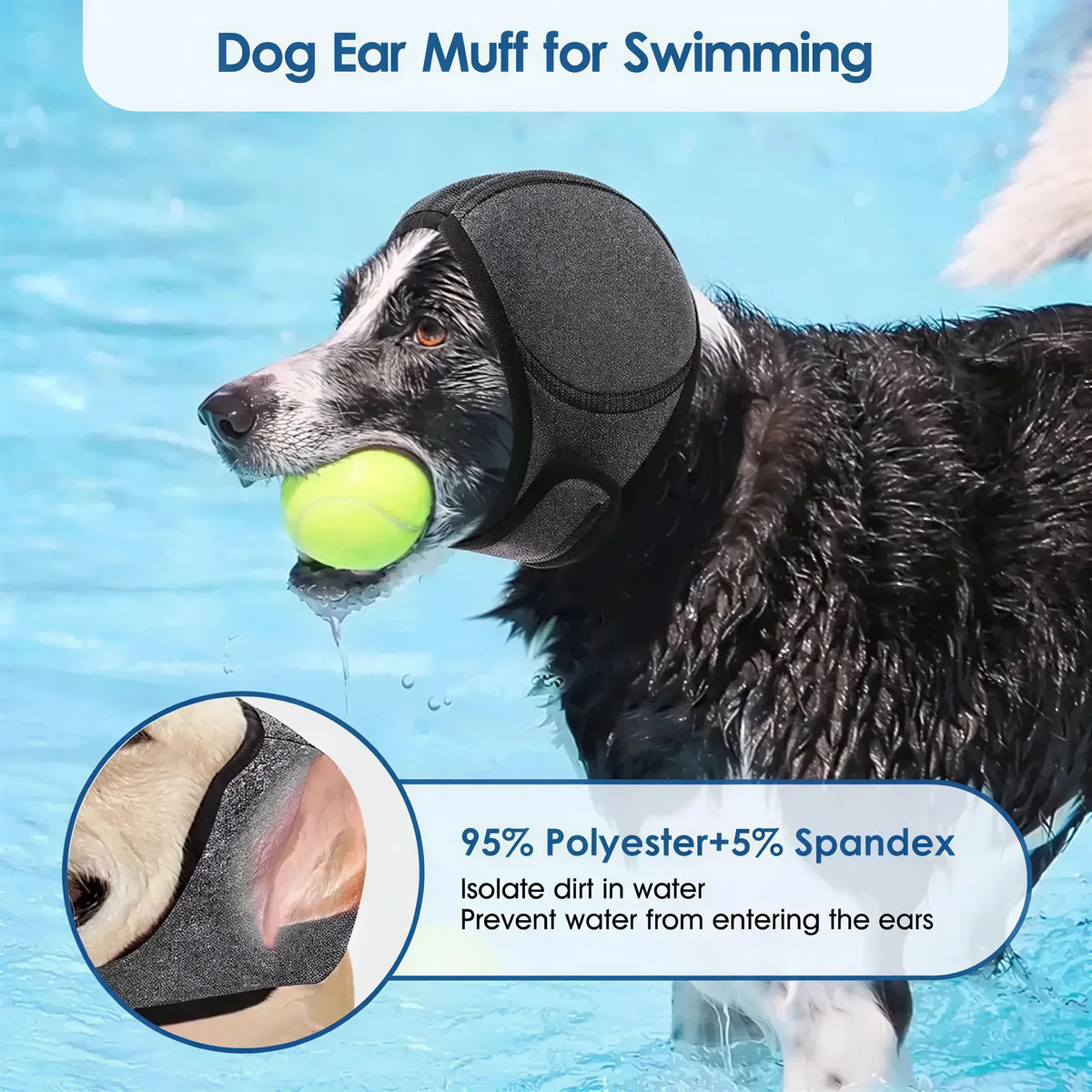 Dog Ear Wrap for Grooming – Adjustable Grey Hood