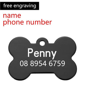 Personalized Double Sided Engraved Dog Bone Tag