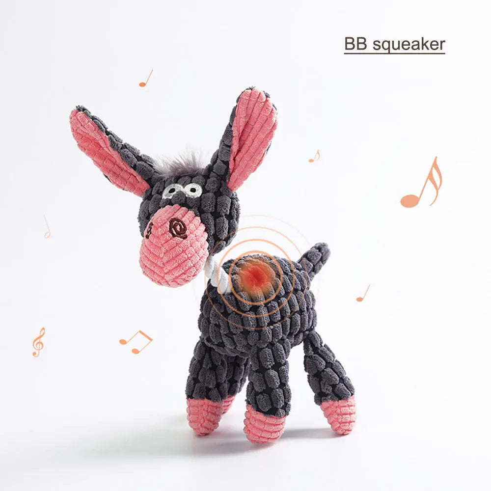 Plush Dog Donkey Squeaky Chew Toy