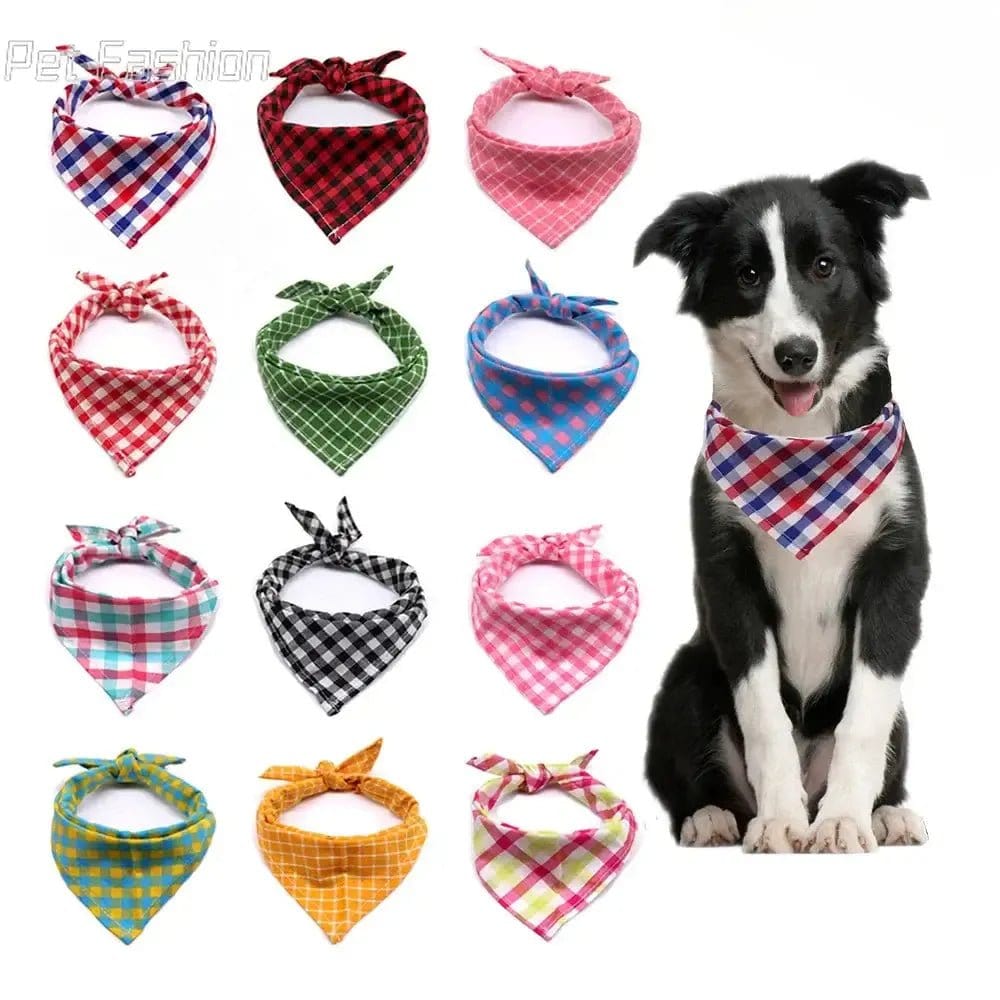 Puppy dog collar bandana - adjustable reversible pet bandana for small dogs - stylish dog neck scarf accessory

