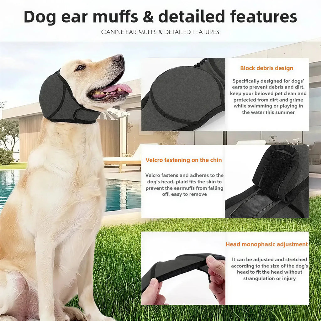 Dog Ear Wrap for Grooming – Adjustable Grey Hood