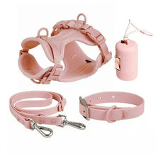 PVC Adjustable Dog Collar Harness Leash Sets