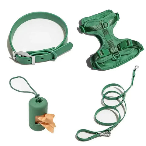 PVC Adjustable Dog Collar Harness Leash Sets