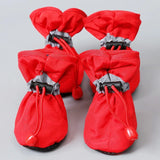 4pcs/set Waterproof Pet Dog Shoes Anti-slip Rain Boots