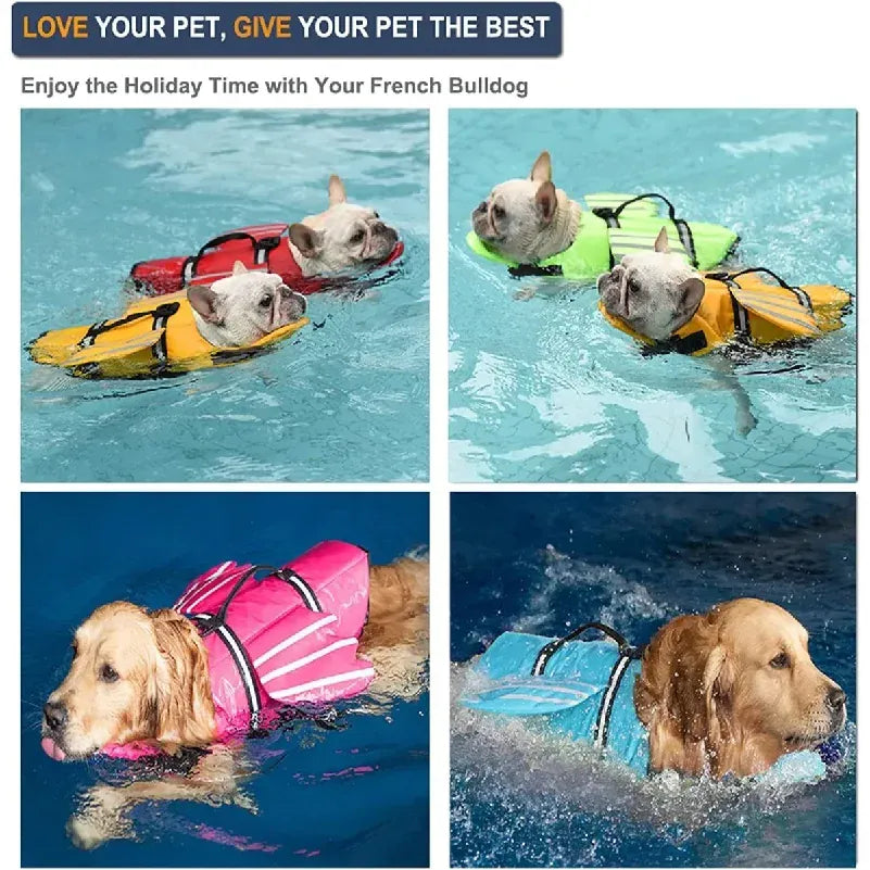 Dog Life Jacket with Chin Float – Reflective Safety Swim Vest for Dogs
