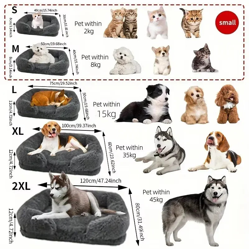 Calming Orthopedic Memory Foam Sofa Dog Bed
