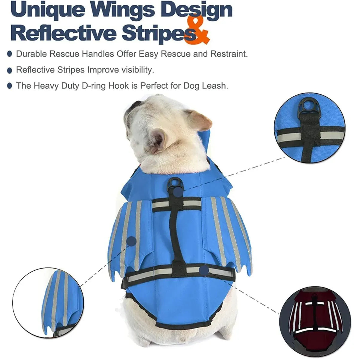 Dog Life Jacket with Chin Float – Reflective Safety Swim Vest for Dogs