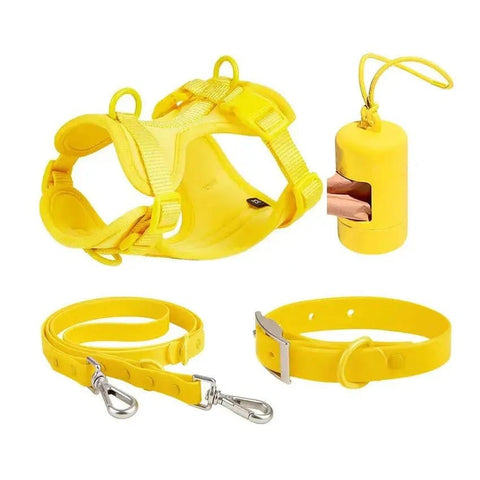 PVC Adjustable Dog Collar Harness Leash Sets