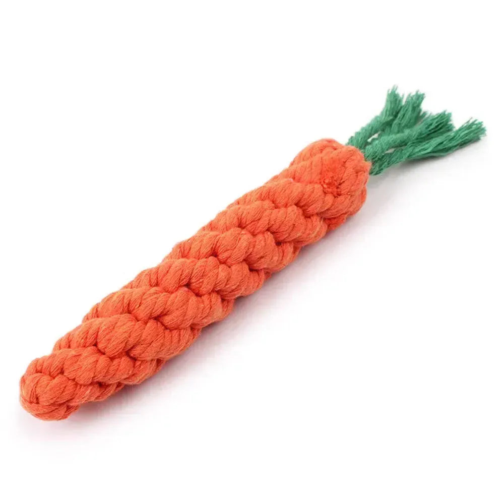 1Pcs Carrot Dog Bite Rope Pet Dog Toys Safe Durable Braided