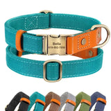 Personalized Laser Engraved Genuine Leather Dog Collar