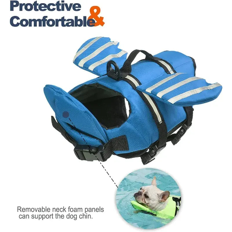 Dog Life Jacket with Chin Float – Reflective Safety Swim Vest for Dogs