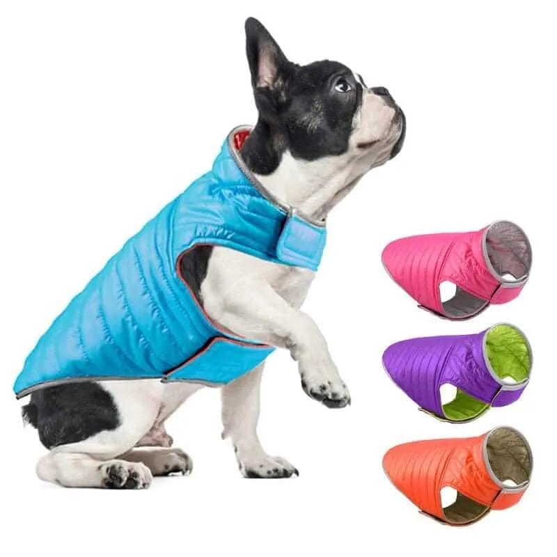Reversible dog vest - two-in-one quilted dog jacket with reversible design for fall and winter - warm lightweight dog vest for small medium and large breeds in multiple colors

