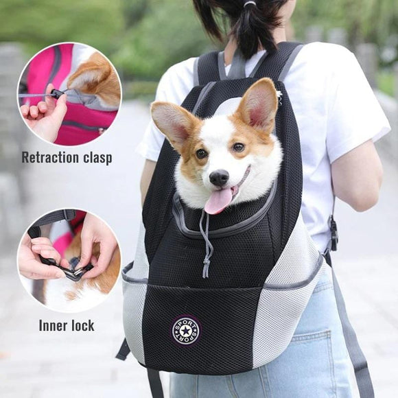 Take your pup with you on the go in style with the Dog Carrier Bag Breathable Backpack. This stylish and lightweight bag is perfect for taking your pet wherever you go. It comes equipped with a comfortable and breathable back panel design that allows for easy transport of your four-legged friend.