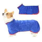  The Dog Drying Micro Fibre Dog Bathrobe is the perfect accessory for any pet owner. This bathrobe is designed to cover your pet’s whole body, keeping them dry and comfortable as they take a shower or get wet in the rain. The microfiber material is lightweight and breathable, allowing for quick drying of your dog’s hair without causing irritation or discomfort.