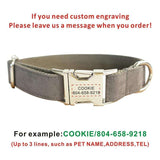 Personalized Dog Collar Free Engraving ID Nameplate Multi Velvet Collar Leash Set
