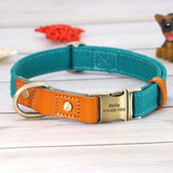 Personalized Laser Engraved Metal Buckle Genuine Leather Dog Collar